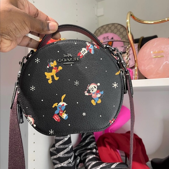 Coach Black Mini Bag with Disney Character Prints - Picture 1 of 5